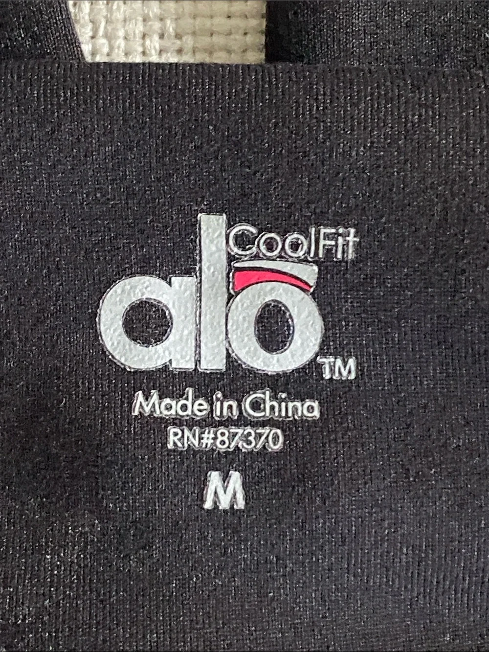 ALO Cool Fit Yoga Black Crop Leggings with Blue Fold over Waistband Size M